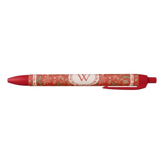 Monogram Christmas Woodlands Red Kugelschreiber (Unterseite)
