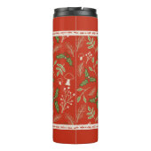 Monogram Christmas Woodlands Red Thermosbecher (Rückseite)