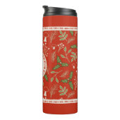 Monogram Christmas Woodlands Red Thermosbecher (Nach rechts gedreht)