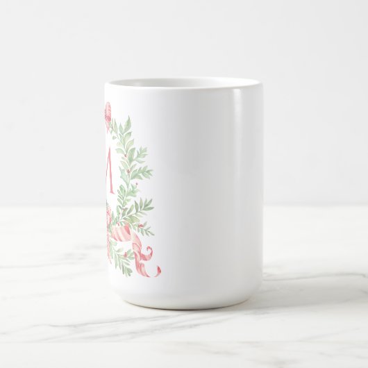 Monogram Christmas Wreath Kaffeetasse (Mittel)