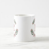 Monogram Christmas Wreath Kaffeetasse (Mittel)