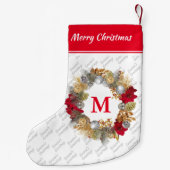Monogram Christmas Wreath Kleiner Weihnachtsstrumpf (Rückseite)