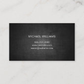 Monogram Chrome Metallic Banner | Dunkle Textur Visitenkarte (Rückseite)