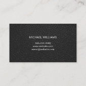 Monogram Chrome Metallic Banner | Leather Black Visitenkarte (Rückseite)