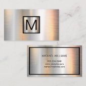 Monogram Chrome Metallic Banner Visitenkarte (Vorne/Hinten)
