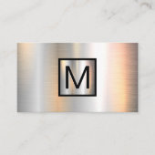 Monogram Chrome Metallic Banner Visitenkarte (Vorderseite)