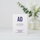 Monogram Chubby Business Card Visitenkarte (Stehend Vorderseite)