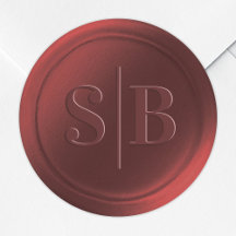 Monogram Cinnamon Red Wax Siegel Wedding Stickers