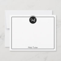 Monogram Circle Trendy Script Girly