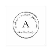 Monogram Circle Wood Art Briefmarke Gummistempel (Prägung)