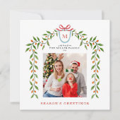 Monogram Citrus Garland Holiday Foto Ankündigung (Vorderseite)