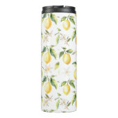 Monogram Citrus Lemon Frucht Botanisches Muster Thermosbecher (Rückseite)