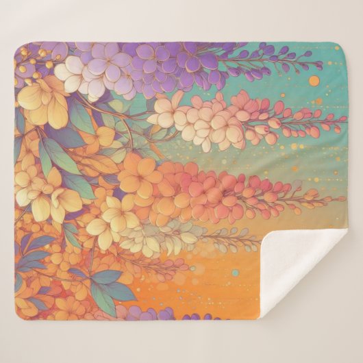 MonoGram Citrus Sunset Wisteria Sherpadecke (Vorderseite (Horizontal))