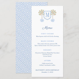 Monogram Citrus Tree Formal Baptisluncheon Menükarte