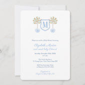 Monogram Citrus Tree Little Boy Baby Shooting Part Einladung (Vorderseite)