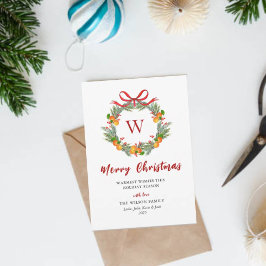 Monogram Citrus Wreath Weihnachten außerhalb Fotos