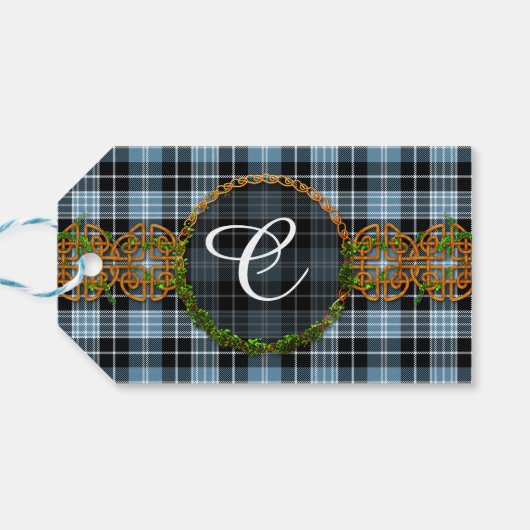 Monogram Clark Tartan Geschenkanhänger (Rückseite Horizontal)