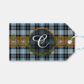 Monogram Clark Tartan Geschenkanhänger (Vorderseite (Horizontal))