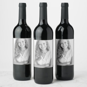 Monogram Class Year Custom Foto Abschluss Weinetikett