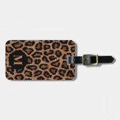 Monogram Classic Black/Brown Leopard Spot Print Gepäckanhänger (Vorderseite horizontal)