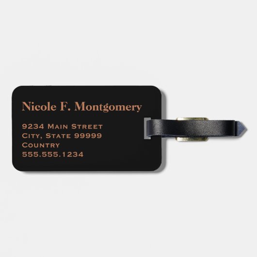 Monogram Classic Black/Brown Leopard Spot Print Gepäckanhänger (Rückseite horizontal)