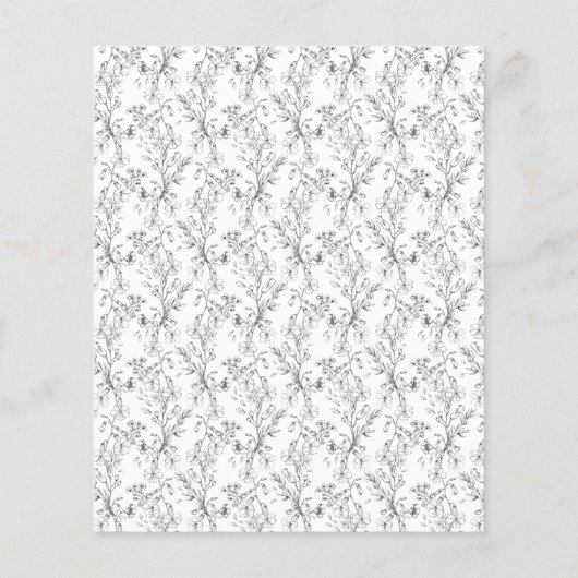 Monogram Classic Botanical Florals Budget Hochzeit Flyer (Hinten)