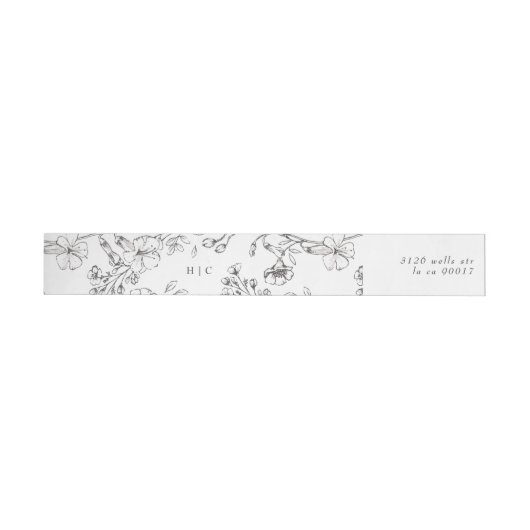 Monogram Classic Botanical Florals Wedding Address (Person)