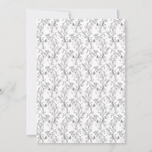 Monogram Classic Botanical Florals Wedding Einladung (Rückseite)