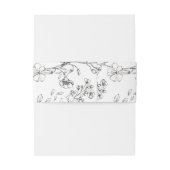 Monogram Classic Botanical Florals Wedding Einladungsbanderole (Rückseitenbeispiel)