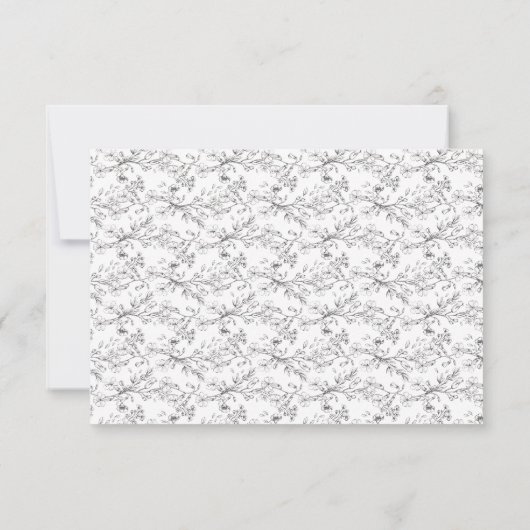 Monogram Classic Botanical Florals Wedding RSVP Karte (Rückseite)