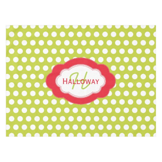 Monogram Classic Dots Christmas Tablecloth Tischdecke (Vorderseite (Horizontal))