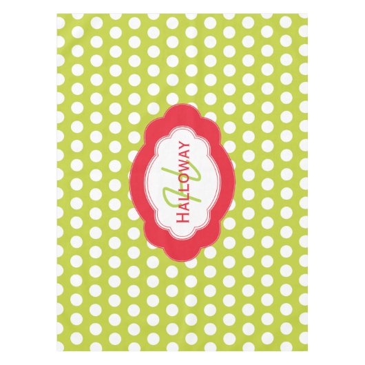 Monogram Classic Dots Christmas Tablecloth Tischdecke (Vorderseite)