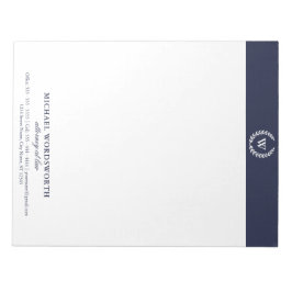 Monogram Classic Elegant Beruflich A4 Notepad Notizblock