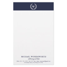 Monogram Classic Elegant Beruflich Stationery