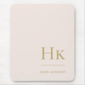 Monogram Classic Elegant Blush Pink Gold Initials Mousepad (Vorne)