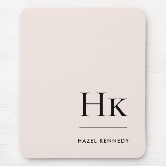 Monogram Classic Elegant Blush Pink Initials Mousepad (Vorne)