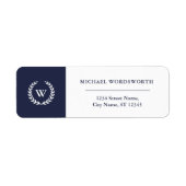 Monogram Classic Elegant Business Address Labels (Vorne)