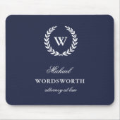 Monogram Classic Elegant Business Blue Mousepad (Vorne)