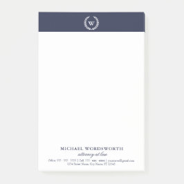Monogram Classic Elegant Business Post-it® Notes Post-it Klebezettel