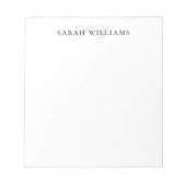 Monogram Classic Elegant Chic Script Name Notizblock (Vorderseite)