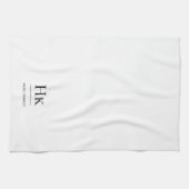 Monogram Classic Elegant Einfach Minimalistisch Wh Geschirrtuch (Horizontal)