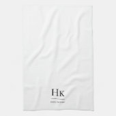 Monogram Classic Elegant Einfach Minimalistisch Wh Geschirrtuch (Vertikal)