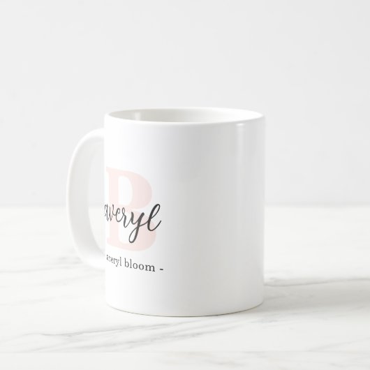 Monogram Classic Elegant Girly Calligraphy Initial Kaffeetasse (Vorderseite Links)