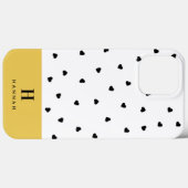 Monogram Classic Elegant Hearts White and Yellow Case-Mate iPhone Hülle (Rückseite (Horizontal))