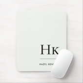 Monogram Classic Elegant Ivory White Initials Mousepad (Mit Mouse)