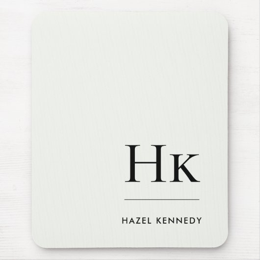 Monogram Classic Elegant Ivory White Initials Mousepad (Vorne)