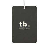 Monogram Classic Elegant Minimal Black and White Autolufterfrischer (Rückseite)