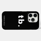Monogram Classic Elegant Minimal Black and White Case-Mate iPhone Hülle (Rückseite (Horizontal))