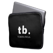 Monogram Classic Elegant Minimal Black and White Laptopschutzhülle (Vorderseite Links)