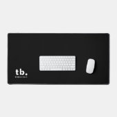 Monogram Classic Elegant Minimal Black and White Schreibtischunterlage (Tastatur & Maus)